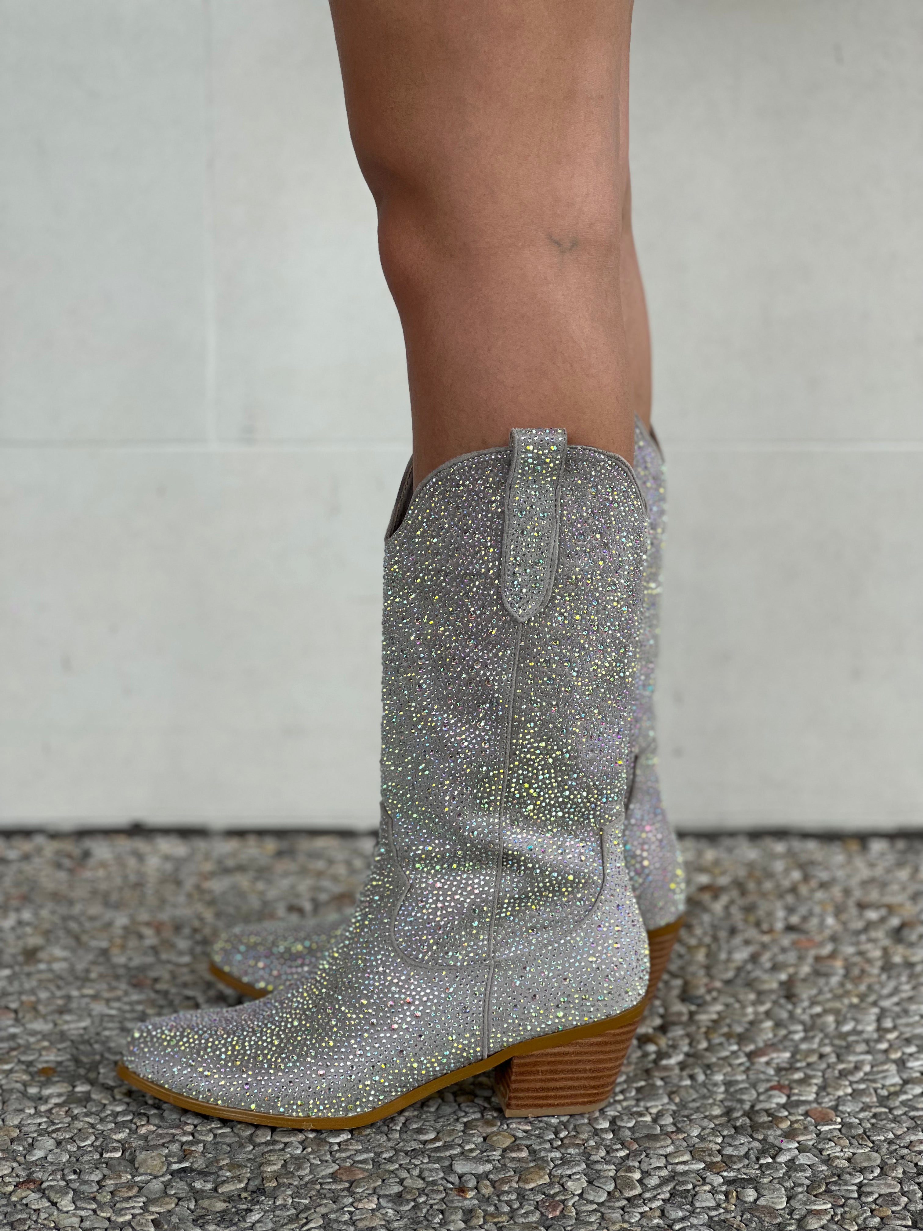 Silver party cowboy boots