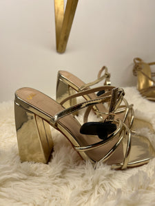 Gold Heeled Sandals Kabdul
