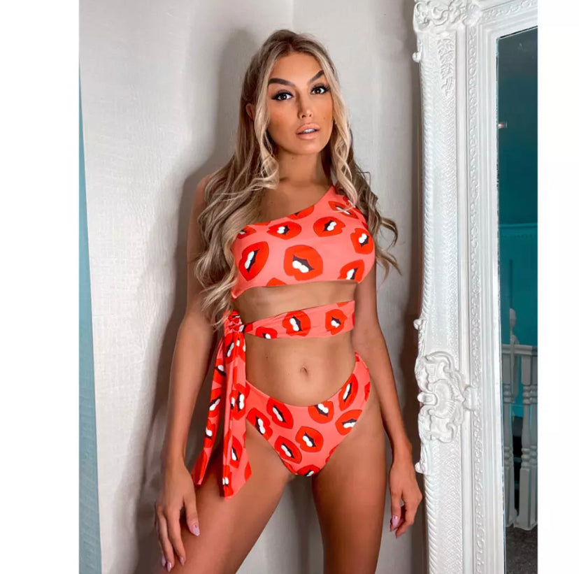 Besos Red Swimsuit Two Pieces