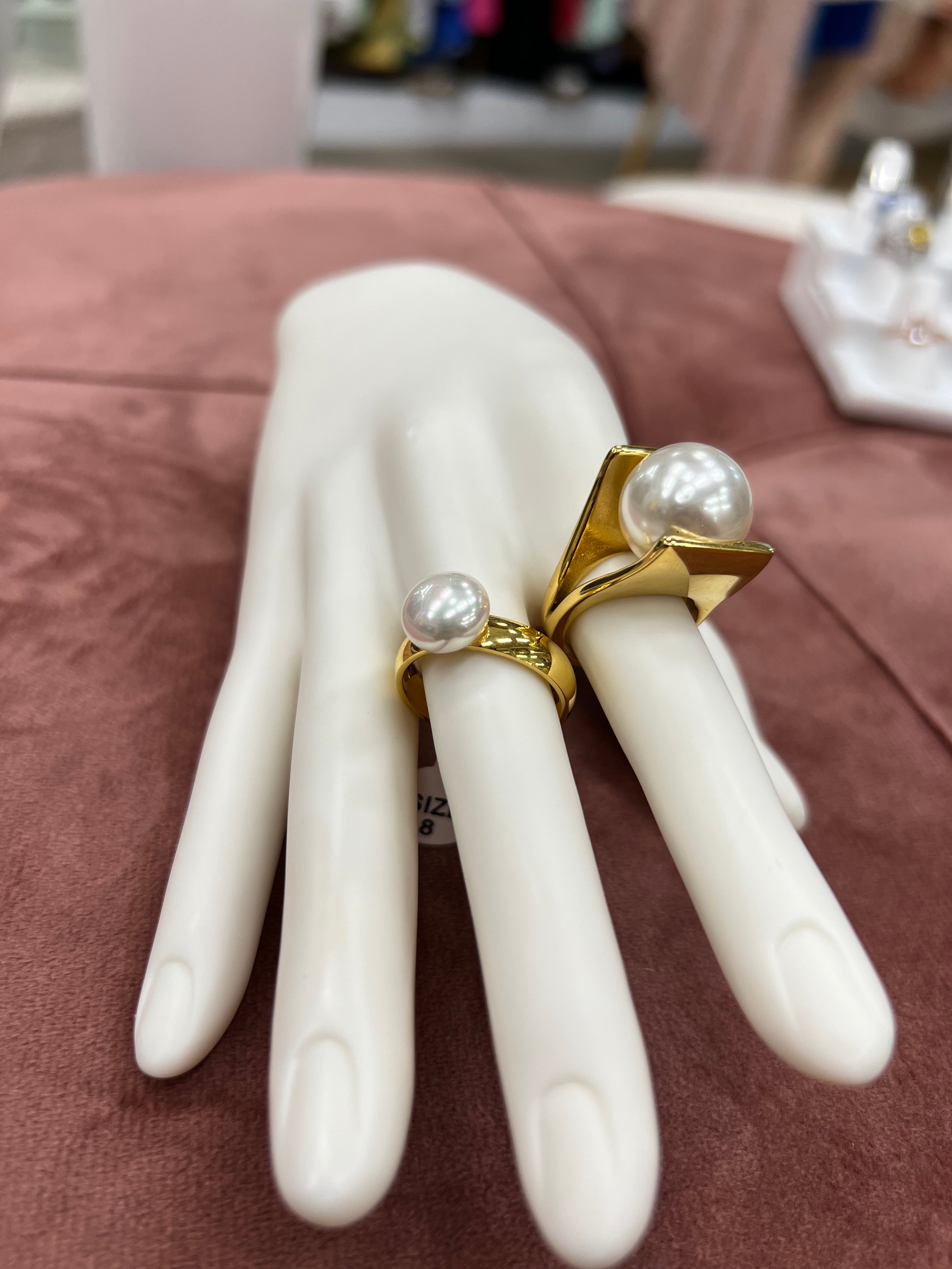 Pearl Rings Gold Platted 24K